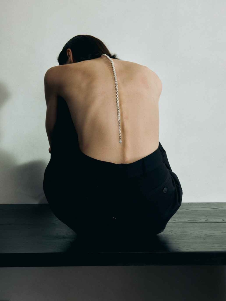 Faceted White Braided Choker