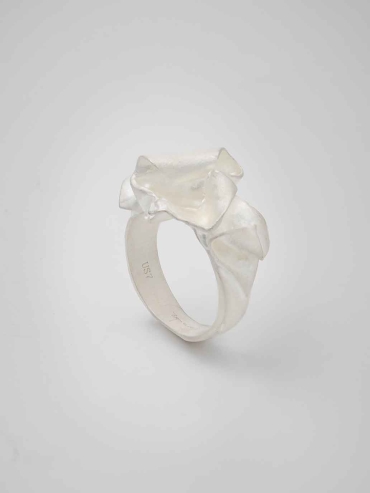 Satin 3D Flower Ring