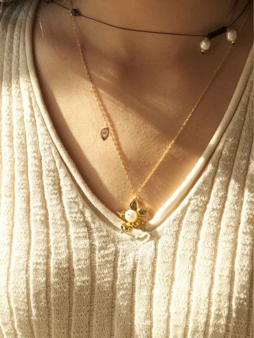 Gold Hydrangea Necklace