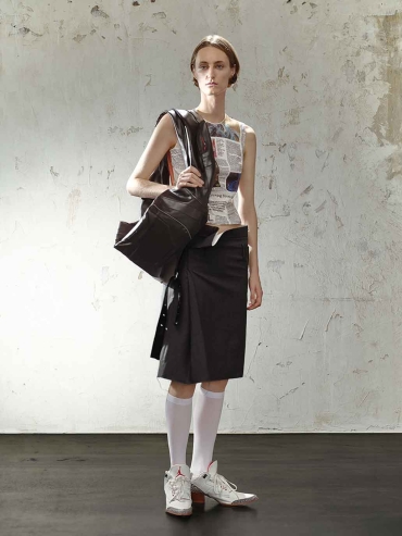 Black&Stripe Asymmetric Skirt