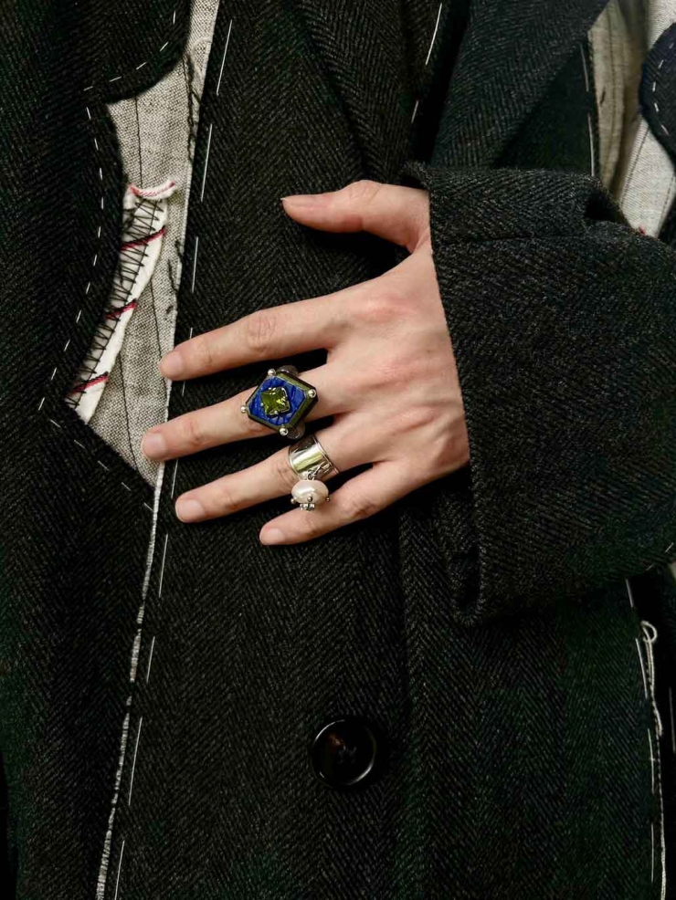 Royal Blue Rare Leather Hand-Cut Gemstone Ring