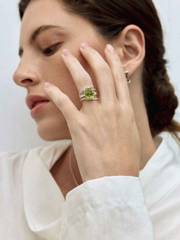 Silver Silk Thread Open Ring