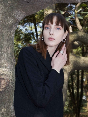 Silver Olivine Twist Drop Earrings