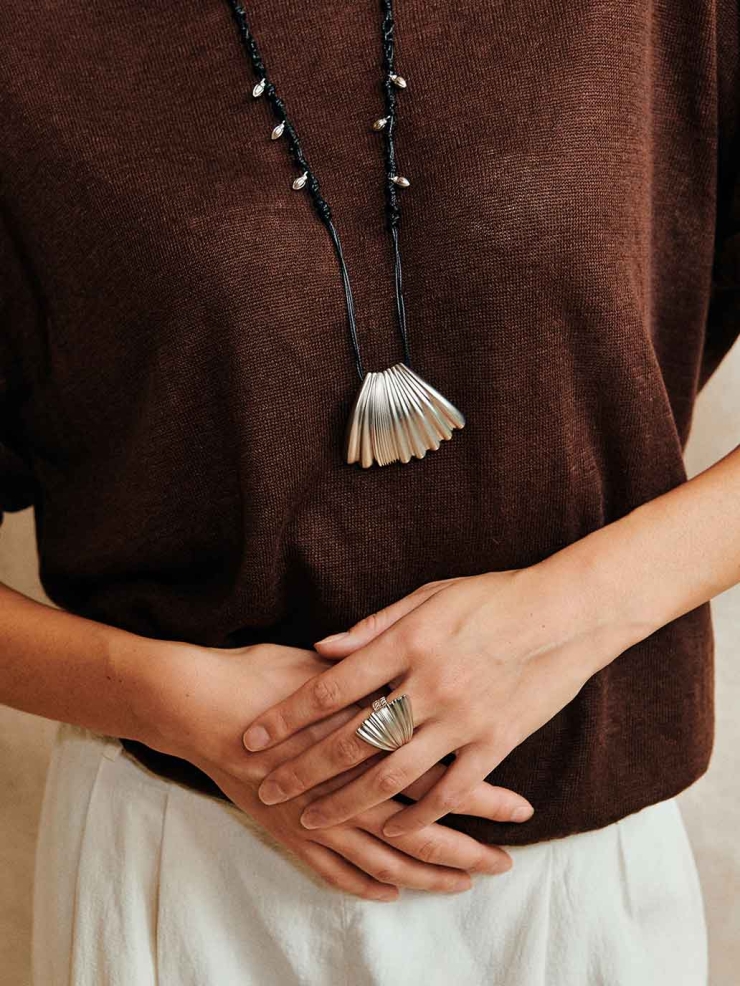 Silver Palm Leaf Ring