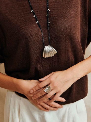 Silver Palm Leaf Ring