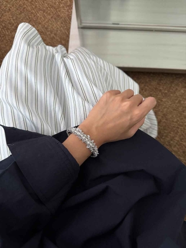 Silver Rain Pine Bracelet