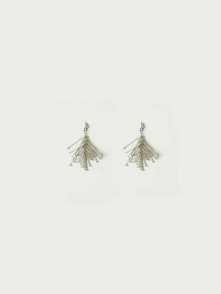 Silver Pine Needle Stud Earrings