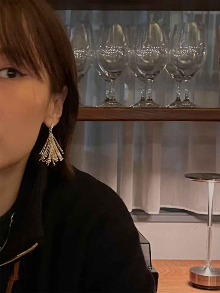 Silver Pine Needle Stud Earrings