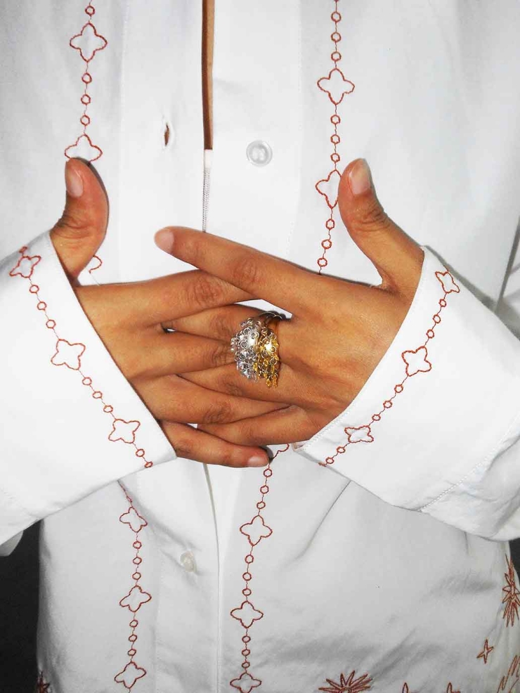 Silver Rain Pine Ring