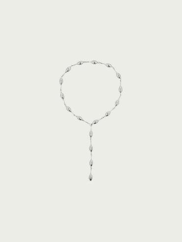 Silver Atomic Falling Teardrop Necklace