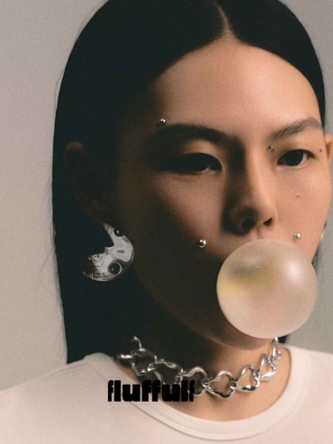 Silver Twisted Red Blood Cell Textured Wave Surface Earrings