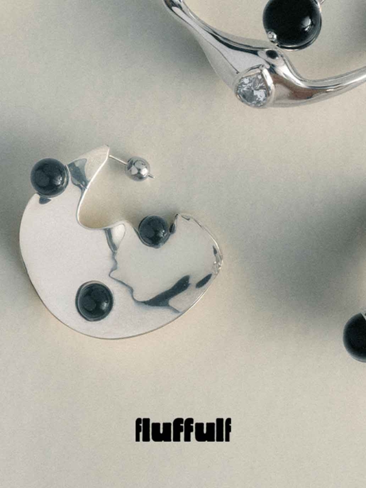 Silver Twisted Red Blood Cell Textured Wave Surface Earrings