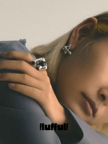 Silver Small Split Growing Irregular Sphere Ring