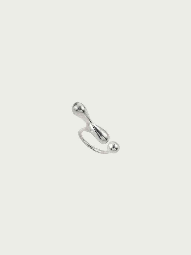 Silver Floating Split Double-Finger Ring