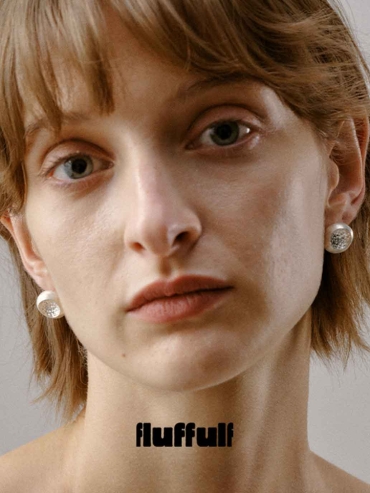 Silver Textured Soft Form Hemisphere Stud Earrings