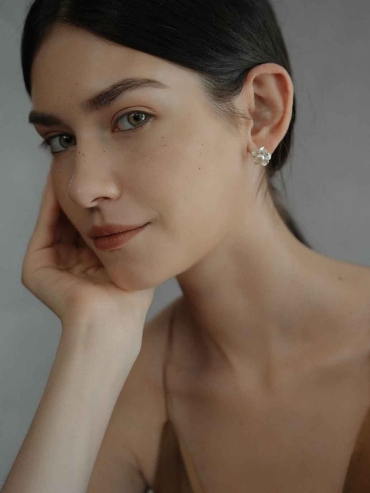 Silver Mandala Flower Earrings