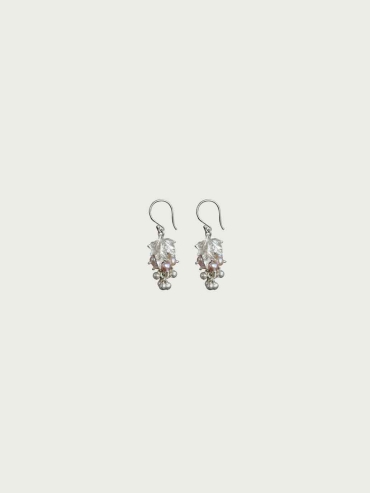 Silver Grape Leaf Spirit Fruit Earrings