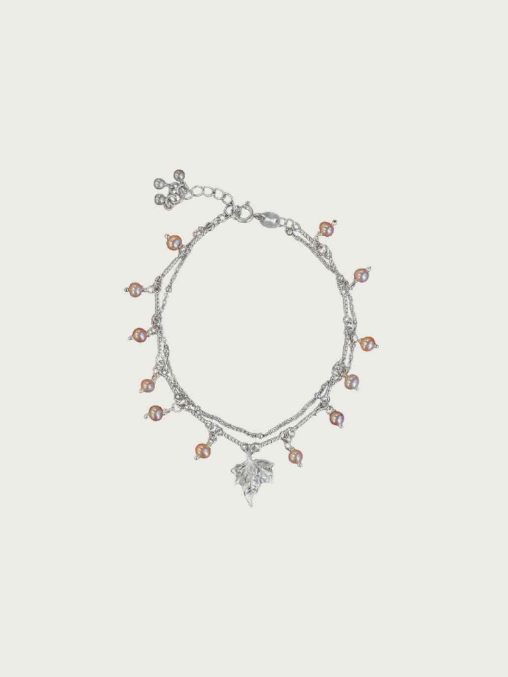 Silver Grape Leaf Victory Fruit Bracelet