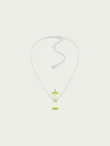 Green Apple Core Pearl Necklace