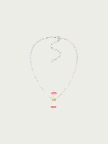 Pink Apple Core Pearl Necklace