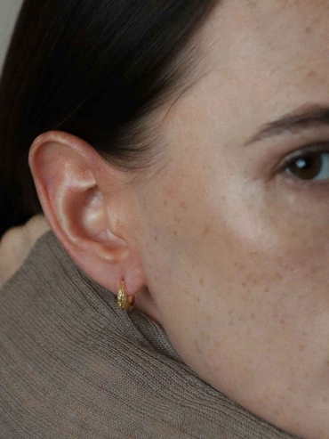 Gold Subtle Spark Mini Hoop Earrings