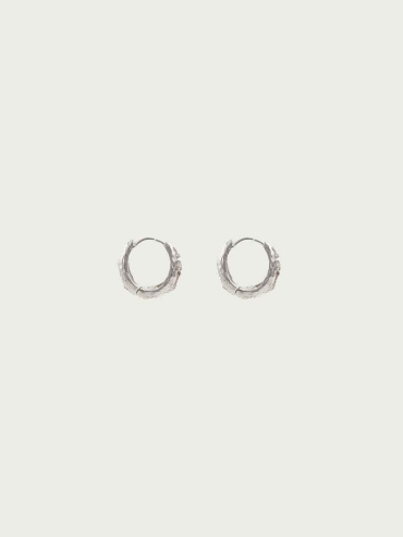 Silver Subtle Spark Mini Hoop Earrings