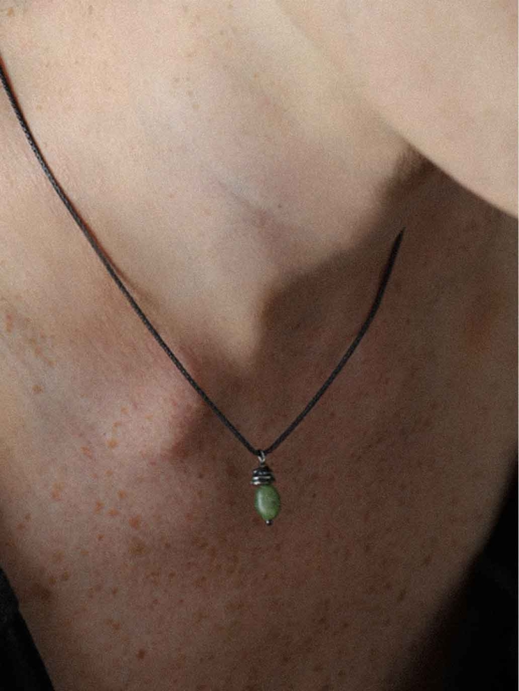 Black Veiled Jade Necklace