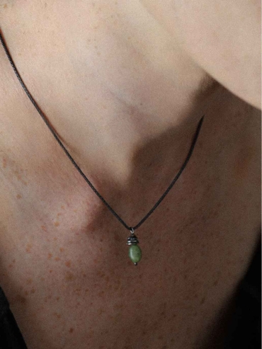 Black Veiled Jade Necklace