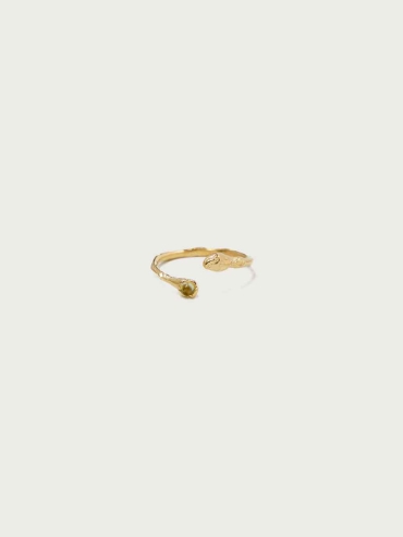 Gold Peridot Slim Ring