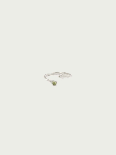 Silver Peridot Slim Ring