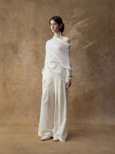 Off-White Asymmetric Collar Knit Sweater