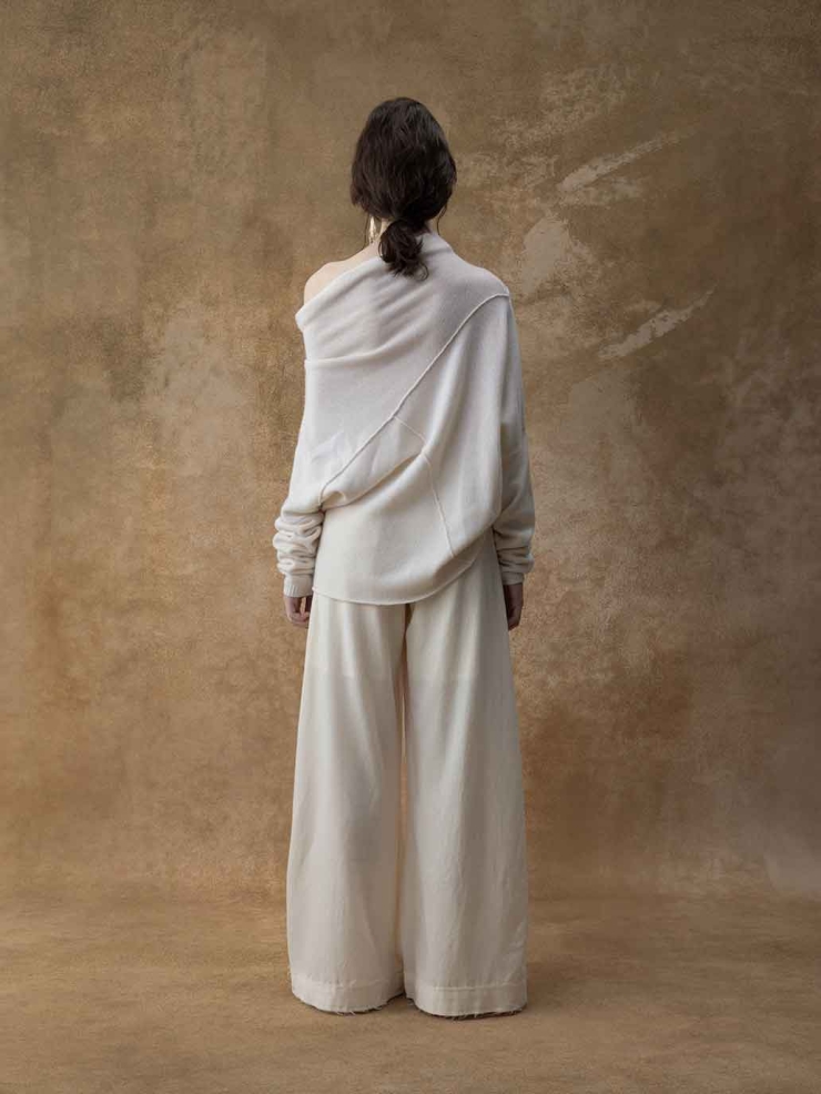 Off-White Asymmetric Collar Knit Sweater