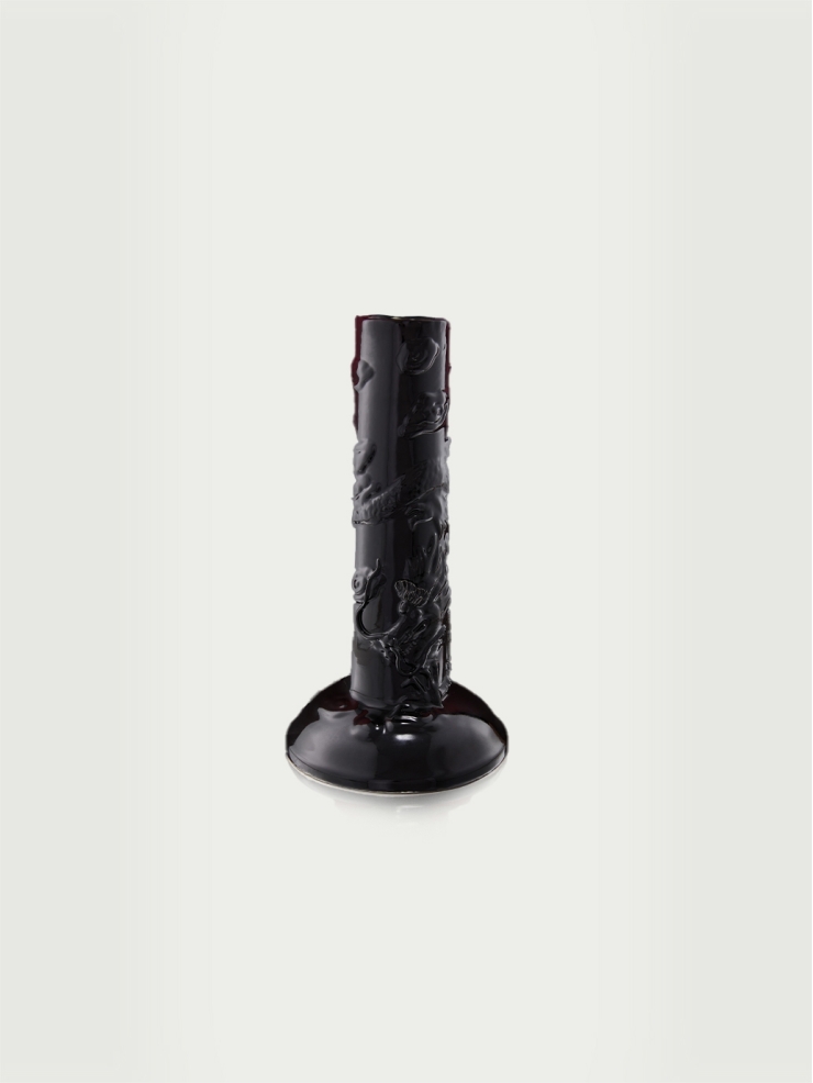 Black coiled dragon vase