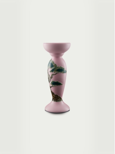 Pink embossed pine and cypress vase