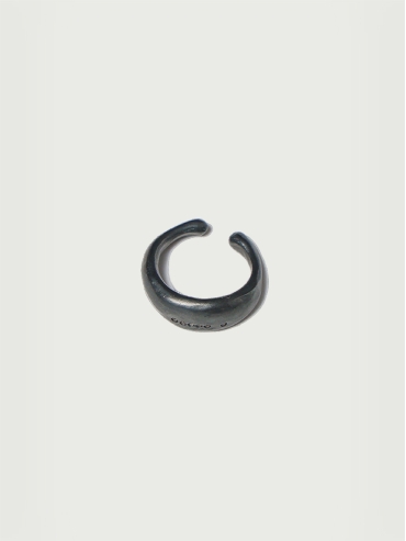 Round Not Round - Wide Black Citrine Silver Ring