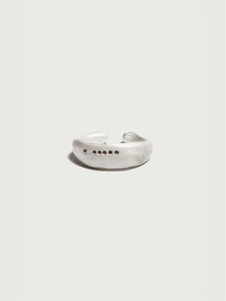 Round Not Round - Wide White Citrine Silver Ring