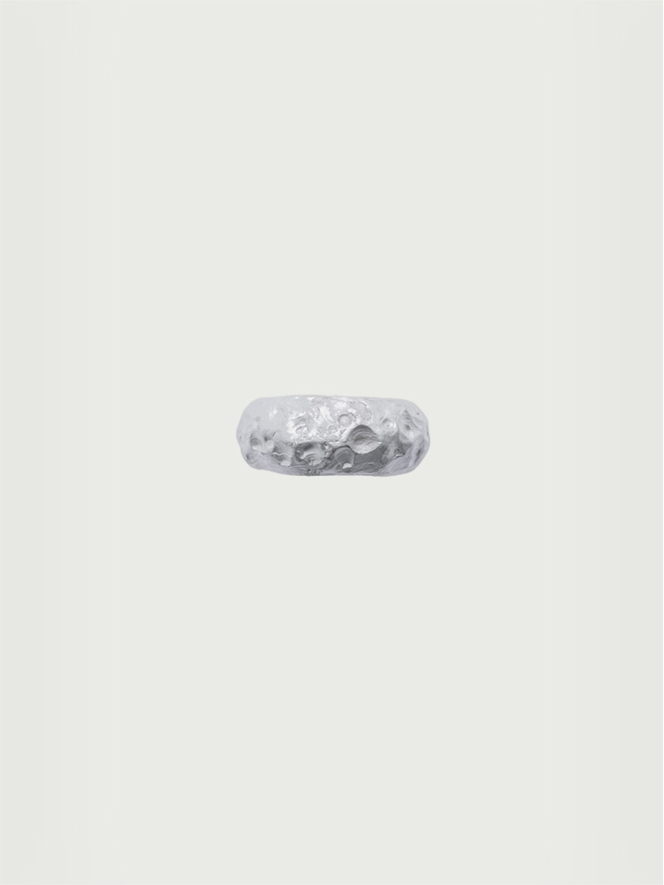 Moon collection white silver ring
