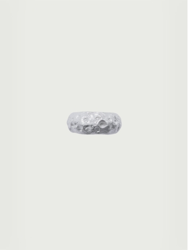 Moon collection white silver ring