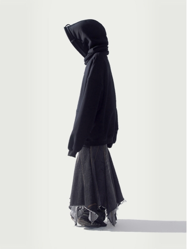 Space collar hoodie with beaded plant