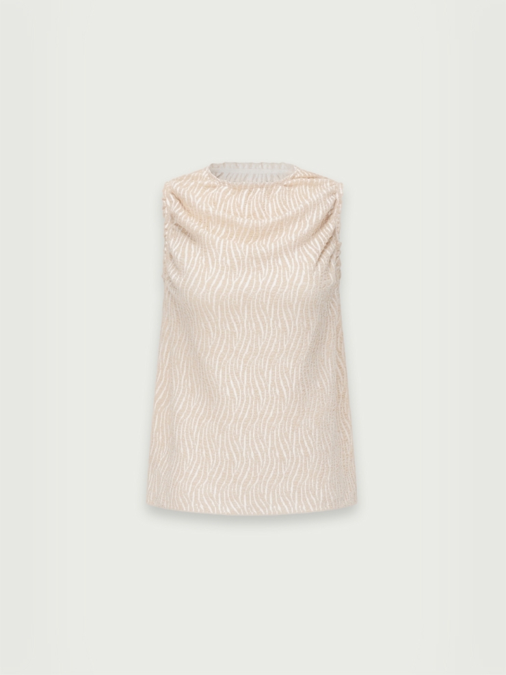 Cream bubble yarn top