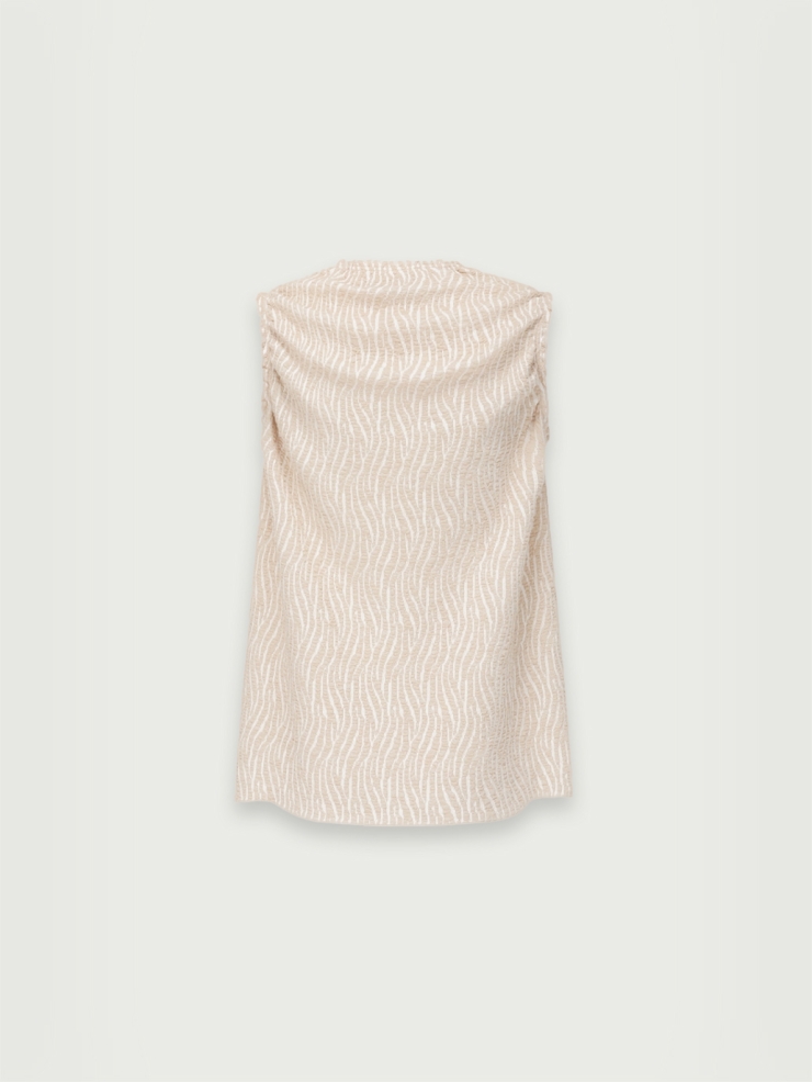 Cream bubble yarn top