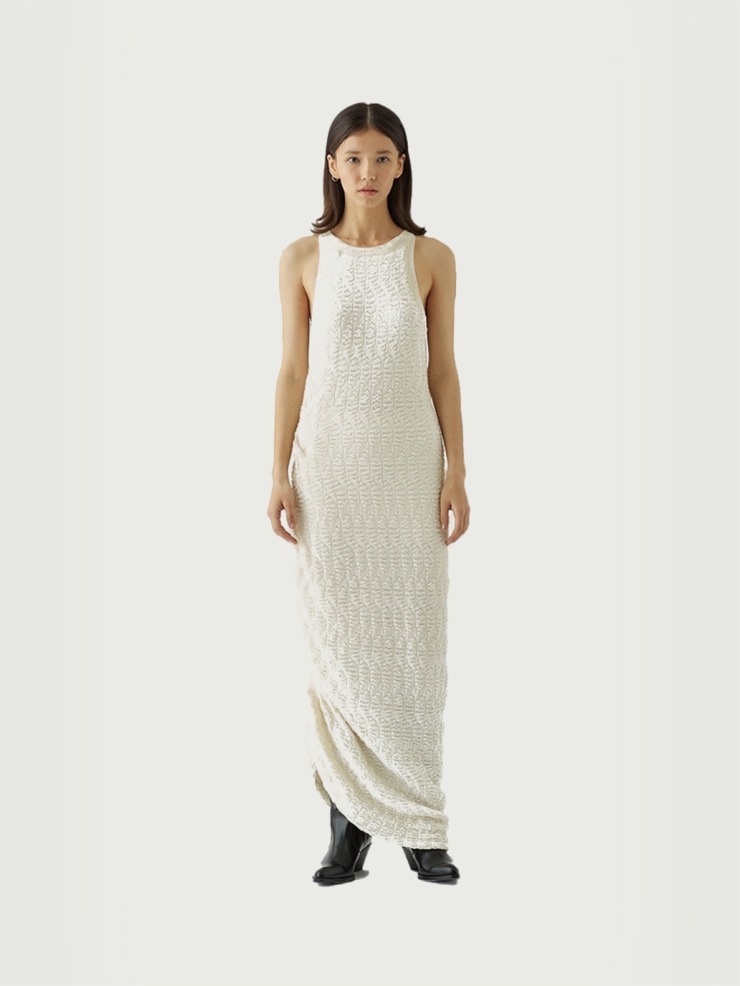[FINAL SALE] Pleated bubble tank top dress