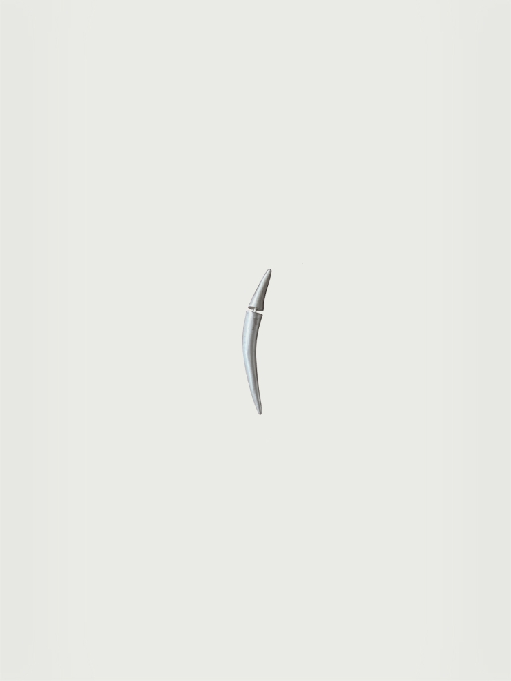 Short Silver Arc Sprout Earring-Single