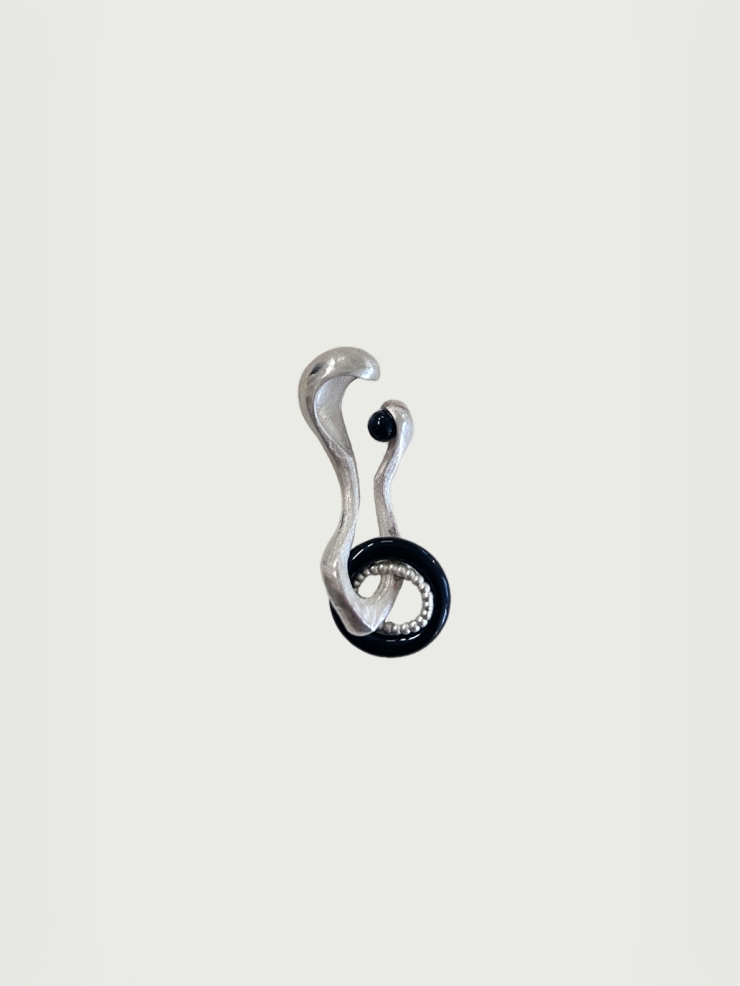 Rockery double hoop with agate（single）