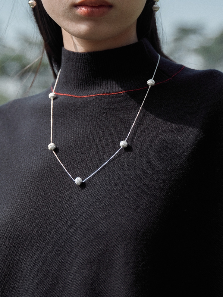Silver bell necklace