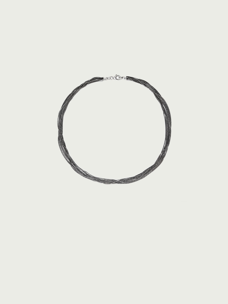 Layered silver necklace