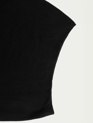 Black off-the-shoulder knit dress