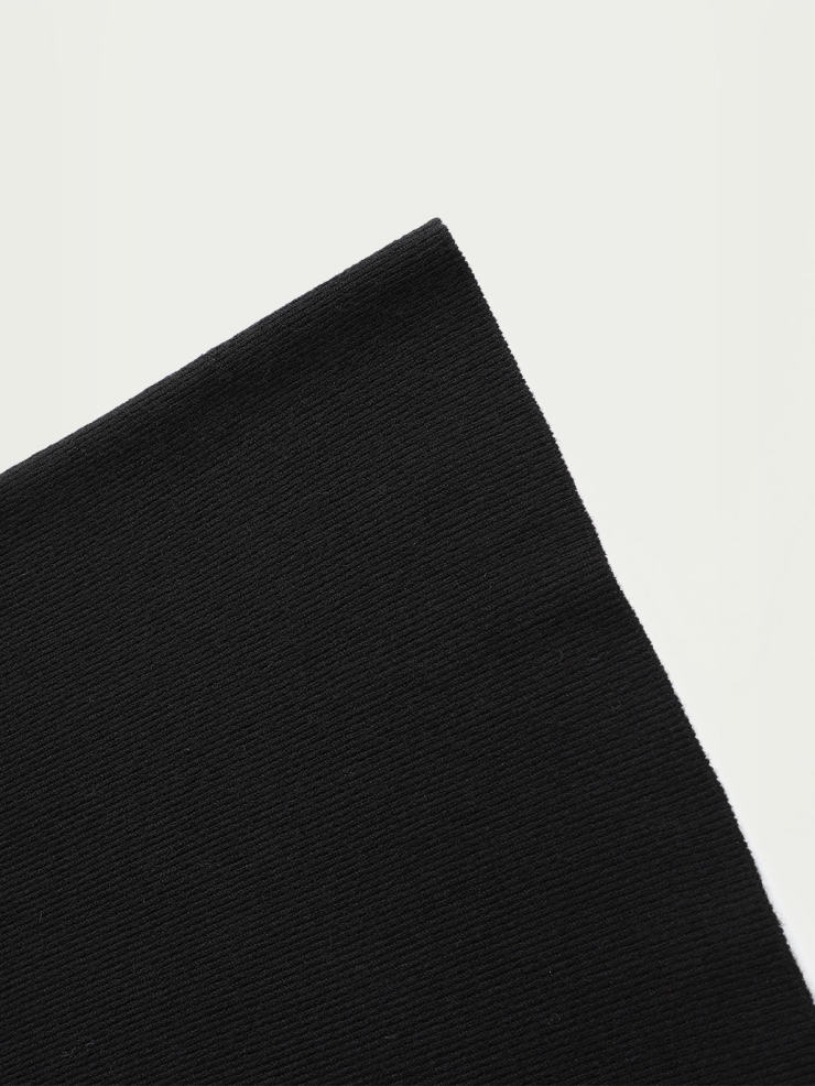 Black off-the-shoulder knit dress