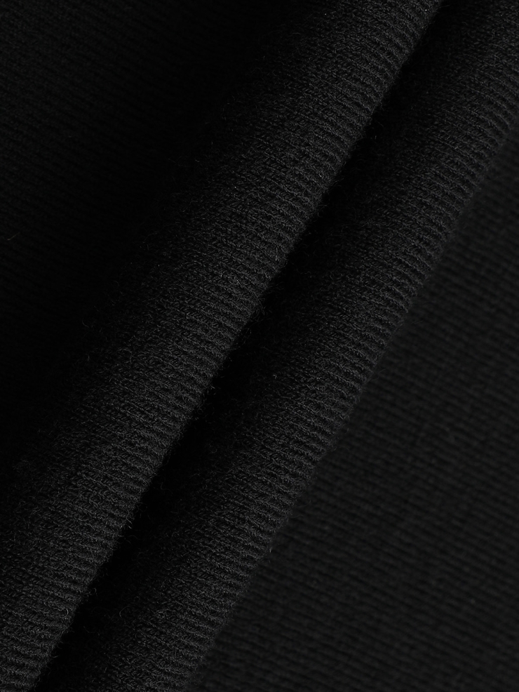 Black off-the-shoulder knit dress