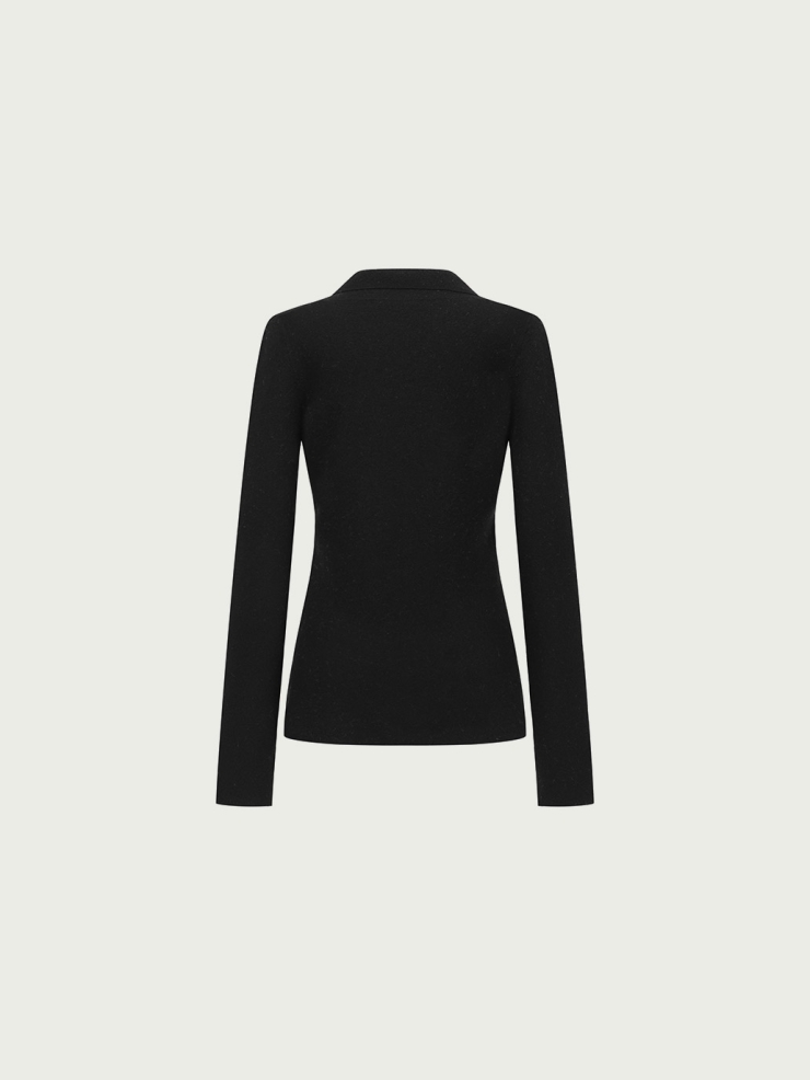 Black wool cardigan